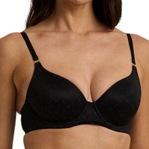 Lauren Ralph Lauren Comfort Collection Repeat-Logo T-shirt Bra - Black 36A
